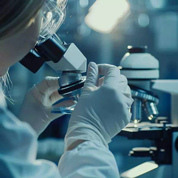 Tecnico di laboratorio valuta la presenza di sostanze cancerogene Bologna 